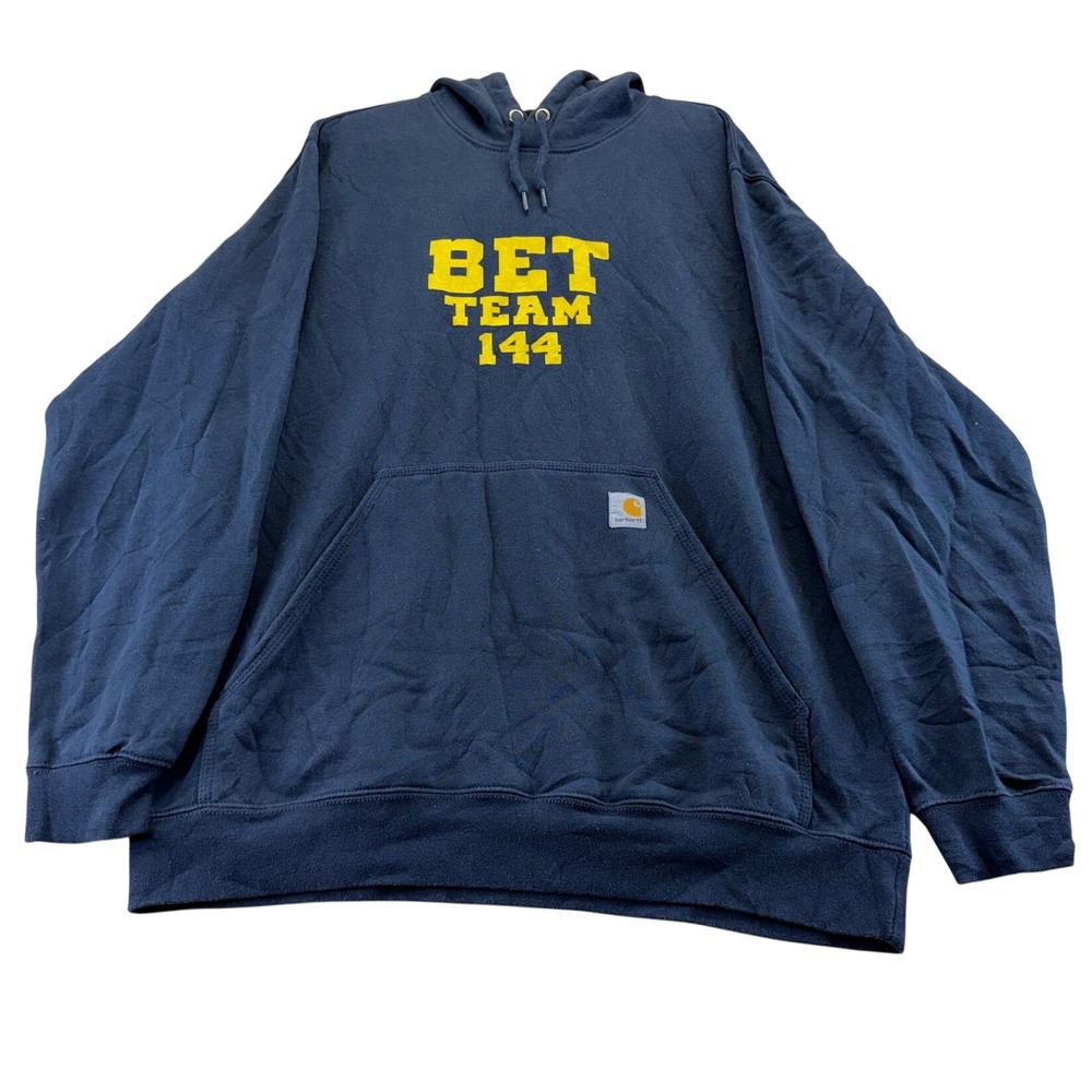 Carhartt Hoodie Mens Large Blue BET TEAM 144 Loose Fit Graphic Sweatshirt